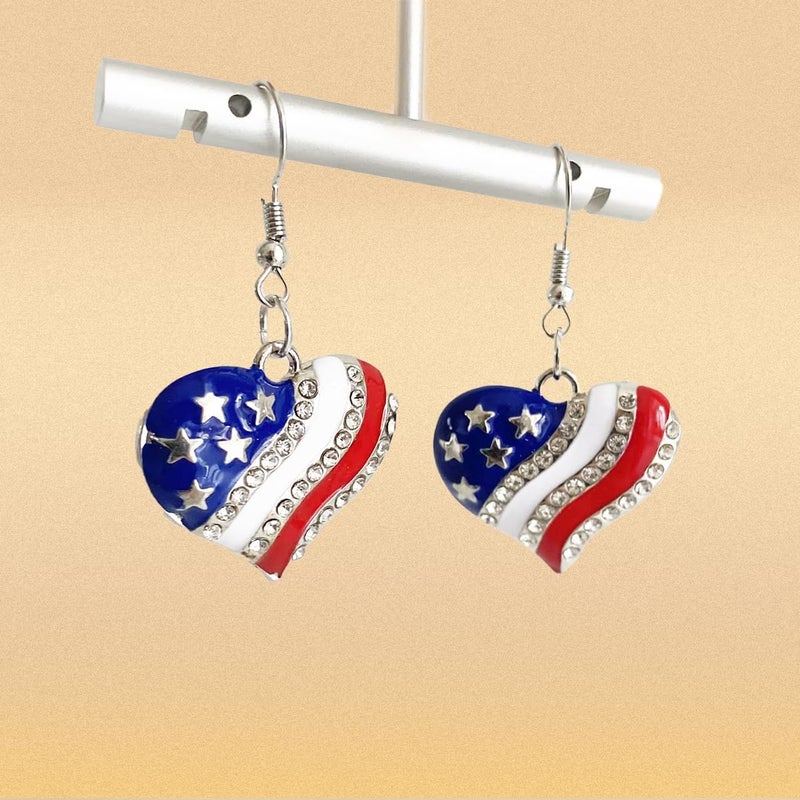 ecozran Halloween, Christmas, 4th of July Patriotic Earrings, Holiday Earrings Independence Day Stud Dangle Drop Earrings Hook Fashion Jewelry Gift for Women - Image 4